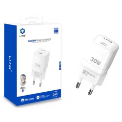 Caricabatterie Retea Lito LC11, 30W, 3A, 1 x USB-C, Bianco