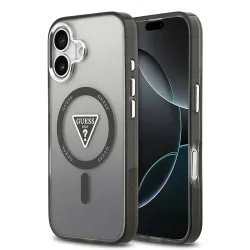 Custodia MagSafe per Apple iPhone 17, Guess, Logo Triangolo Gradiente IML, Nera