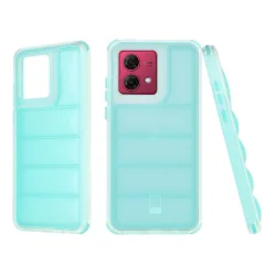 Custodia per Motorola Moto G84, Techsuit, Wave Shield, Turchese