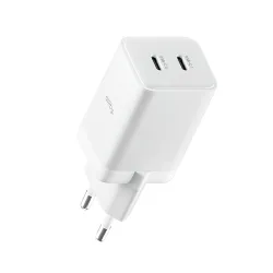 Caricabatterie Rete Allity. ATC-01-45WCC Fast, 45W, 3A, 2 x USB-C, Bianco