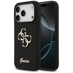 Custodia per Apple iPhone 17 Pro, Guess, Big 4G Script, Nera