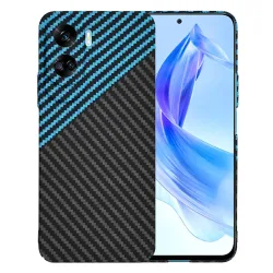 Custodia per Honor 90 Lite, Techsuit, Carbonite FiberShell, Nero Bleu