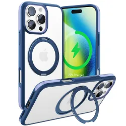 Custodia MagSafe per Apple iPhone 16 Pro, Torras, Ostand R Fusion, Blu Navy