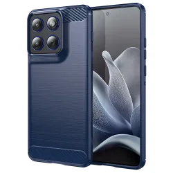 Custodia per Motorola Edge 70, Techsuit, Carbonio, Blu