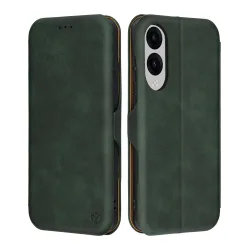 Custodia per Samsung Galaxy S25 Edge S937, Techsuit, Safe Wallet Plus, Verde
