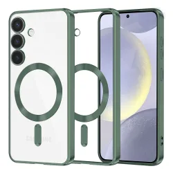 Custodia MagSafe per Samsung Galaxy S24+ S926, Techsuit, Luxury Crystal, Verde Scuro