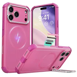 Custodia MagSafe per Apple iPhone 17 Pro Max, ESR, Cyber Armor Kickstand, Rosa