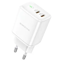 Caricabatterie di rete Borofone BN9, 35W, 3A, 2 x USB-C, bianco