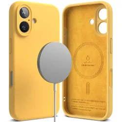Custodia MagSafe per Apple iPhone 16 Plus, Ringke, Silicone, Gialla