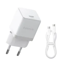 Caricabatterie da rete con cavo USB-C Baseus Palm, 20W, 3A, 1 x USB-C, Bianco P10111602213-01