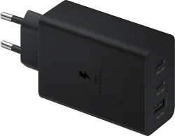 Caricabatterie Rete Samsung Trio, 65W, 3.5A, 1 x USB-A - 2 x USB-C, Nero EP-T6530NBEGEU