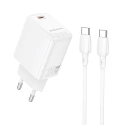 Caricabatterie da rete con cavo USB-C Borofone BN26 Fuente, 20W, 3A, 1 x USB-C, Bianco