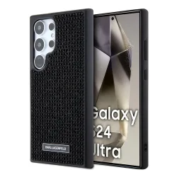 Custodia per Samsung Galaxy S24 Ultra S928, Karl Lagerfeld, Rhinestone Metal Plate, Nera