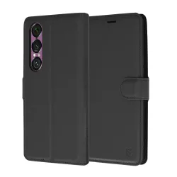 Custodia per Sony Xperia 1 VI, Techsuit, Leather Folio, Nera