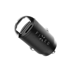Caricabatterie Auto Fixed, 30W, 3A, 1 x USB-A - 1 x USB-C, Nero