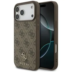 Custodia MagSafe per Apple iPhone 17 Pro Max, Guess, 4G Small and Classic Logo, Marrone