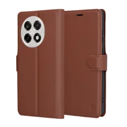Custodia per OnePlus 13R, Techsuit, Leather Folio, Marrone