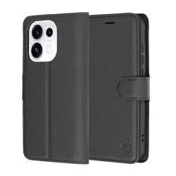 Custodia per Oppo Reno16 Pro, Techsuit, Leather Folio, Nera