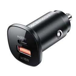 Caricabatterie Auto Acefast B1, 38W, 3A, 1 x USB-A - 1 x USB-C, Nero