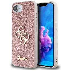 Custodia per Apple iPhone 17e / 16e, Guess, Fixed Glitter Big 4G, Rosa