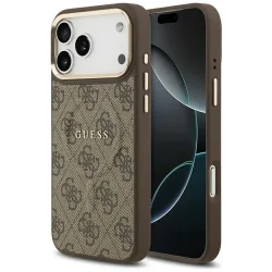 Custodia MagSafe per Apple iPhone 17 Pro, Guess, 4G Classic, Marrone