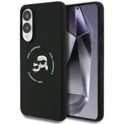 Custodia MagSafe per Samsung Galaxy S25 Edge S937, Karl Lagerfeld, Silicone Double Heads, Nera