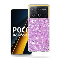 Custodia per Xiaomi Poco X6 Pro, Techsuit, Sparkly Glitter, Magenta