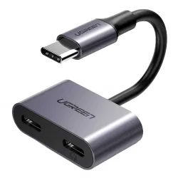 Adattatore audio USB-C - USB-C / USB-C UGREEN CM232, Grigio