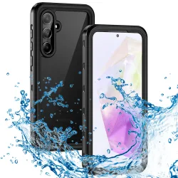 Custodia Waterproof per Samsung Galaxy A35 5G A356, ShellBox, Nera