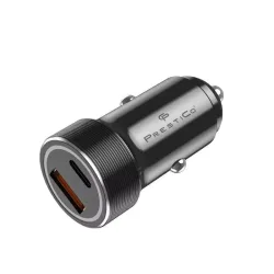 Caricabatterie Auto Prestico K2A, 20W, 3A, 1 x USB-A - 1 x USB-C, Nero