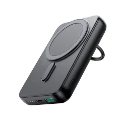 Batteria Esterna Wireless Joyroom JR-W050, 10000mAh, 20W, QC + PD + FQI, 1 x QI - 1 x USB-A - 1 x USB-C, Nera