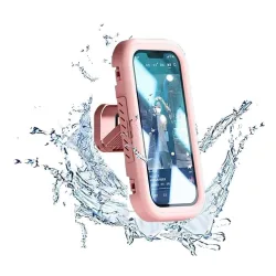 Custodia da Parete con Membrana Tattile Techsuit LC-999 per Telefono, Impermeabile, Rosa