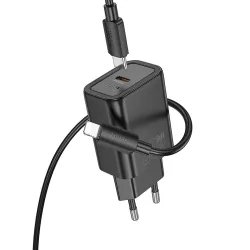 Caricabatterie da rete con cavo Lightning HOCO N62, 30W, 3A, 1 x USB-C, Nero