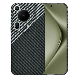 Custodia per Huawei Pura 70 Ultra, Techsuit, Carbonite FiberShell, Nero Grigio