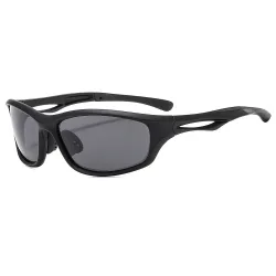 Occhiali da Ciclismo Unisex Techsuit 9309, Polarizzati, Nero Grigio