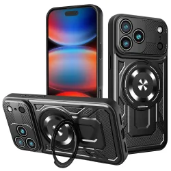 Custodia per Apple iPhone 17 Pro Max, Techsuit, RuggedCam, Nera