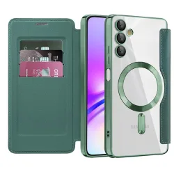 Custodia MagSafe per Samsung Galaxy A05s A057, Techsuit, SmartMag Book, Verde