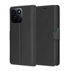 Custodia per Honor X7c / 200 Smart, Techsuit, Leather Folio, Nera
