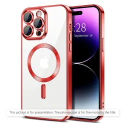 Custodia MagSafe per Apple iPhone 17 Air, Techsuit, Luxury Crystal, Rossa