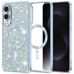 Custodia MagSafe per Samsung Galaxy S25 Edge S937, Techsuit, Luxury Glitter, Blu