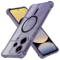 Custodia MagSafe per Xiaomi Redmi Note 14 4G (Standard), Techsuit, Shockproof Clear, Fumè