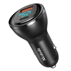 Caricabatterie Auto McDodo CC-5670 Display, 95W, 5A, 1 x USB-A - 1 x USB-C, Nero