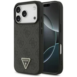 Custodia MagSafe per Apple iPhone 17 Pro Max, Guess, 4G Triangle Strass, Nera