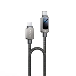 Cavo Dati e Ricarica USB-C - USB-C Yesido CA179 Display, 100W, 1.2m, Nero