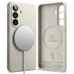 Custodia MagSafe per Samsung Galaxy S26 S942, Ringke, Silicone, Crema