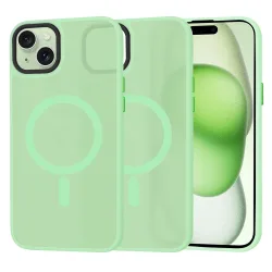 Custodia MagSafe per Apple iPhone 15 Plus, Techsuit, HaloFrost, Verde Chiaro