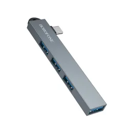 Hub USB-C Borofone FH1A, 4in1, Grigio
