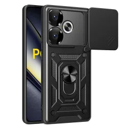Custodia per Xiaomi Poco F6, Techsuit, CamShield, Nera
