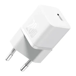 Caricatore di rete Baseus GaN GaN Mini 1C, 20W, 3A, 1 x USB-C, bianco CCGN050102