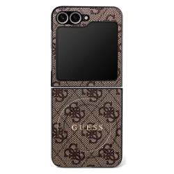 Custodia MagSafe per Samsung Galaxy Z Flip7 F766, Guess, 4G Collection, Marrone
